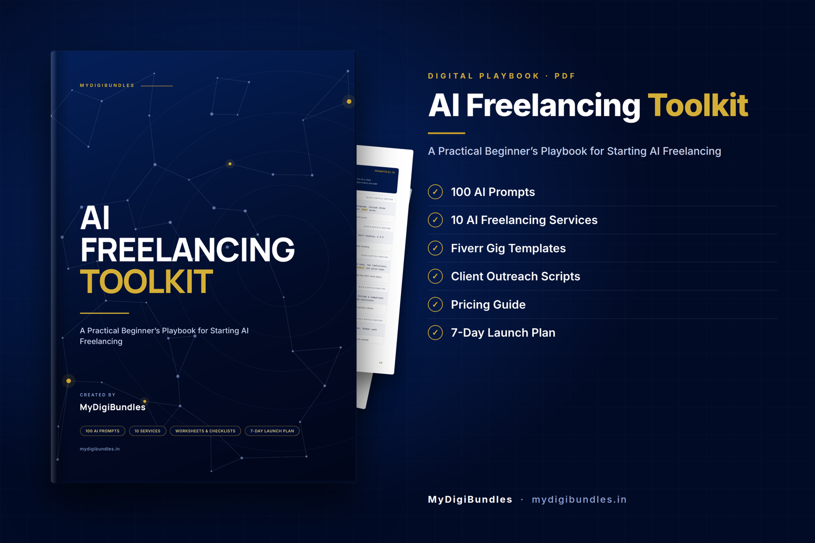 AI Freelancing Toolkit — 100 AI Prompts, 10 AI Services and 7-Day Launch Plan
